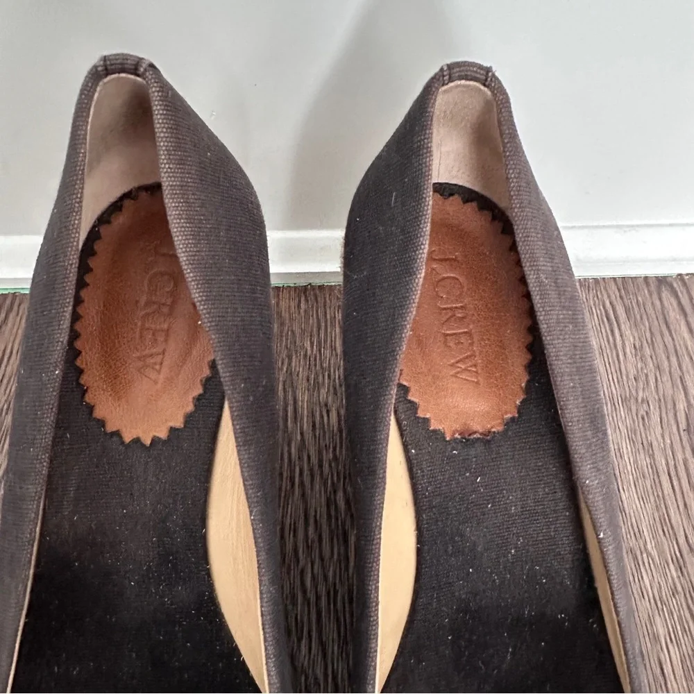 Women's J Crew Black Wedge Espadrille - Picture 2 of 9